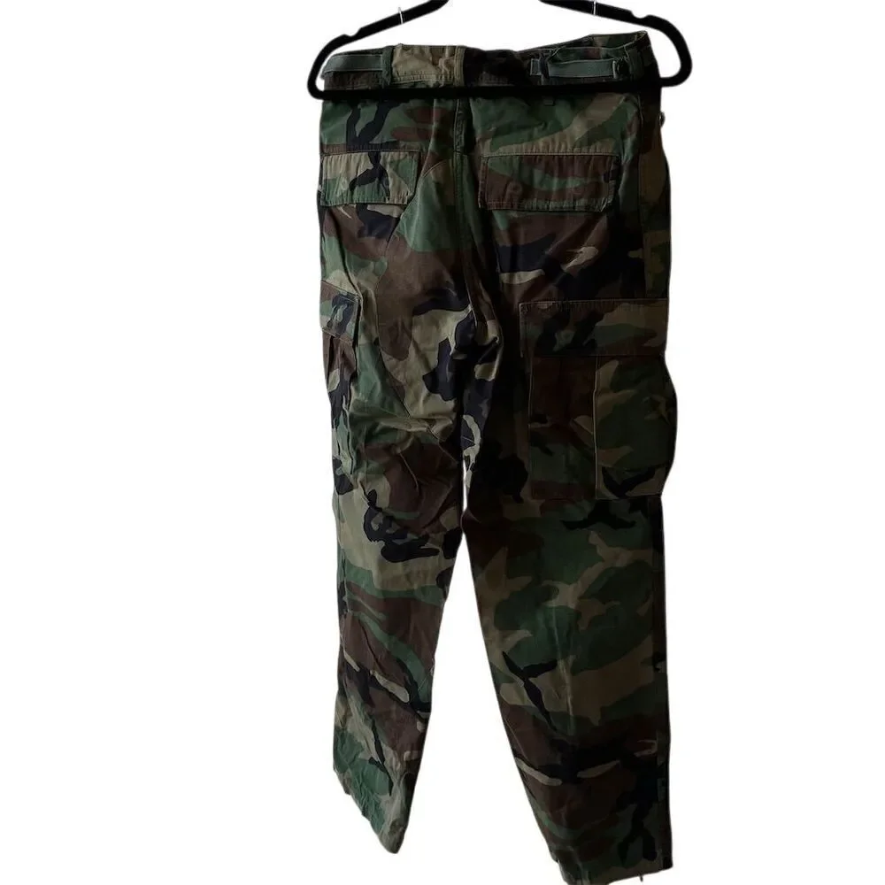 Vintage 90s Men's Camo Military Jacket and Pants Size S Button-Up Short Length